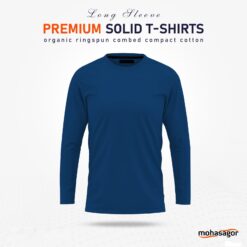 Men's Full Sleeve Solid T-Shirt- Petrol
