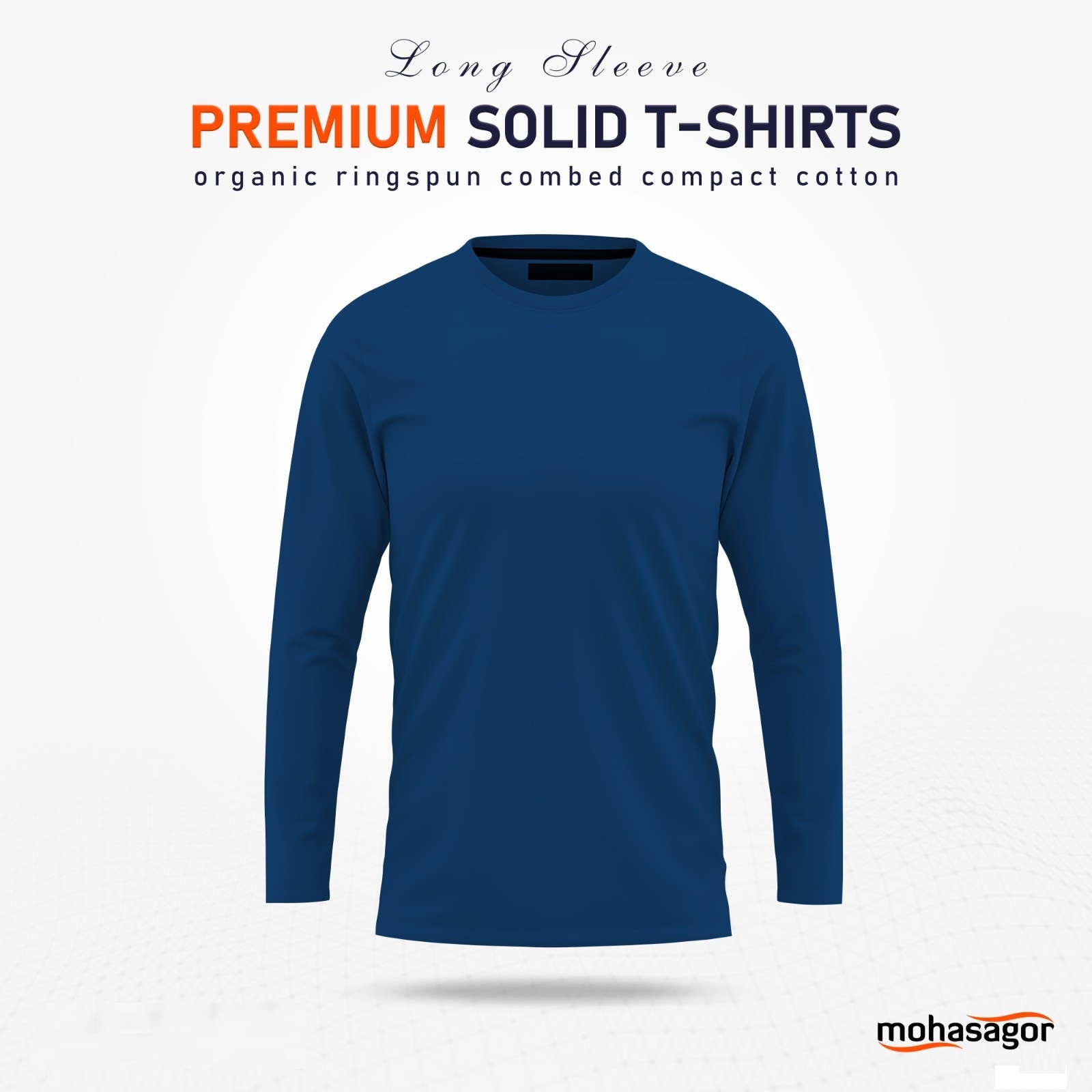 Men's Full Sleeve Solid T-Shirt- Petrol