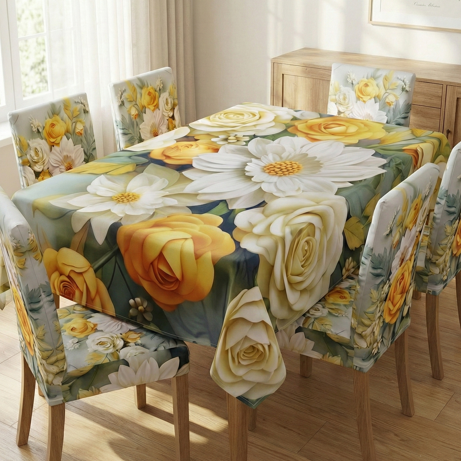 China Premium 3D Print Table Cloth Set