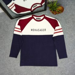 Men's Contrast Design T-Shirt- Navy