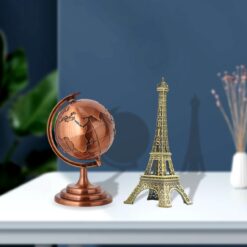 World Map 3D Rotating Glove Decoration Bronze   Color & Eiffel Tower Metal Showpiece Decoration Gift