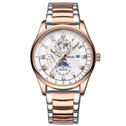 BINBOND B3982 New Style Silver Men Quartz Watch Authentic Stainless Steel Band  Date Display Dials Decoration Watch