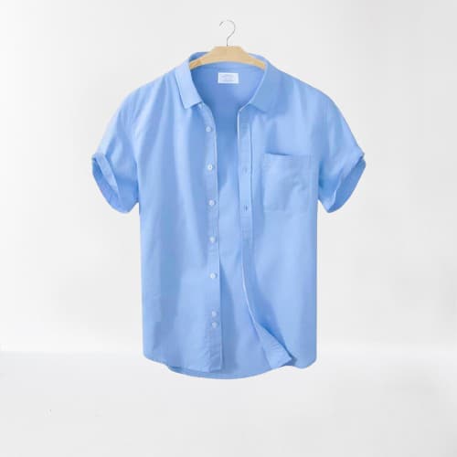 Men's Stylish Half Sleev Casual Solid Shirt ( SKy )
