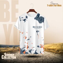 Stylish Comfortable sports T-Shirt(ASh+White)