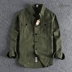 High Thickness Double Pocket Shirt  ( Green)