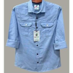 Double Pocket  shirt for men(sky)
