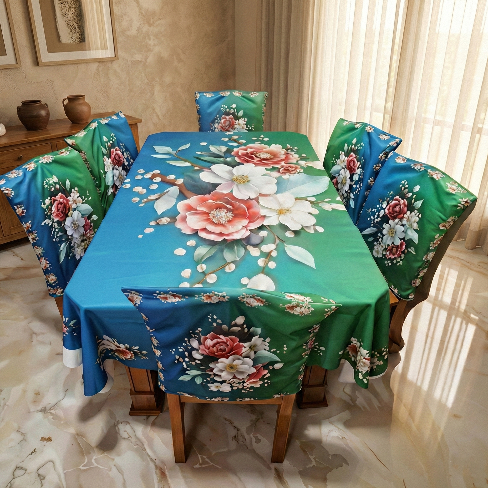 China Premium 3D Print Table Cloth Set