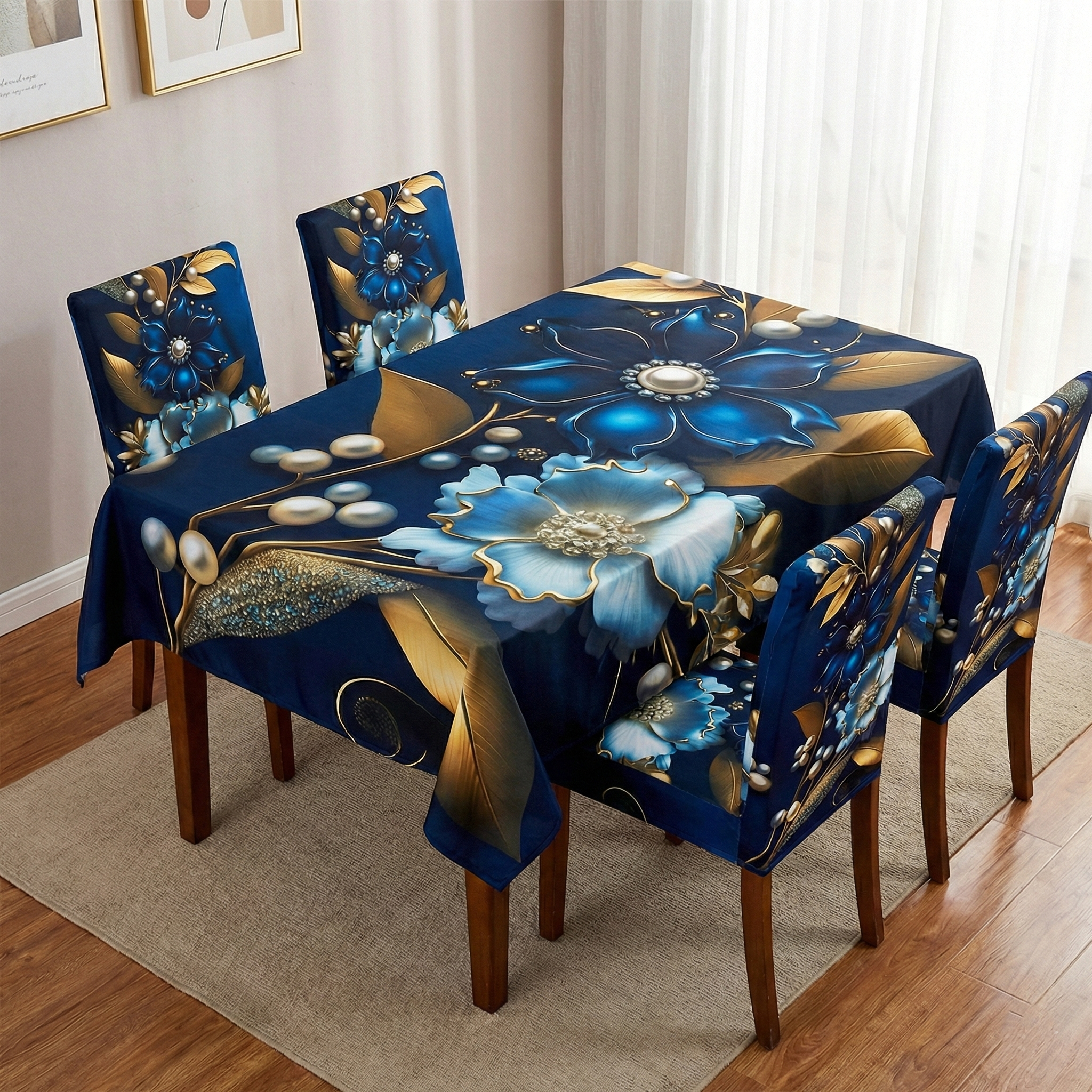 China Premium 3D Print Table Cloth Set