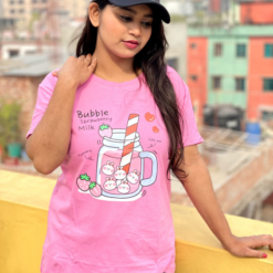 DTF Printed ladies  T shirt | Half Sleeve Plain | Regular Fit Ladies T Shirt for Women & Girls |