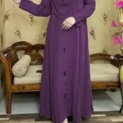 Dubai cherry fabric Tasfiya button borka for women//without hijab only borka