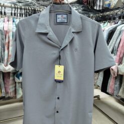 Shy Looks Dropped Shulderd Half Sleeve Shirt for Men's ( Ash )