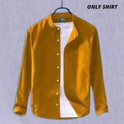 Men's Solid Colour Ban color Shirt(Katali)